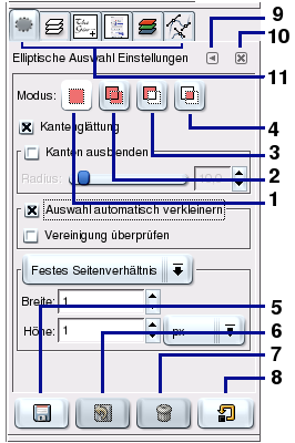 [Einstellungen für elliptische Auswahl]